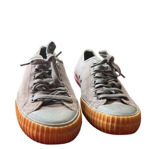 PF Flyers Mens Center Lo Sneakers 13 Grey Canvas Low Top Gum Sole Sandlot